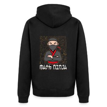 Japanische Mathe Ninja Lustige Mathe Student Lehre - Unisex Premium Bio Zip Hoodie - Schwarz - Hinten - Nico (187cm)