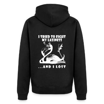 Idée cadeau de couchage flamant rose - Veste à capuche bio Premium Unisexe - noir - Dos - Nico (187cm)