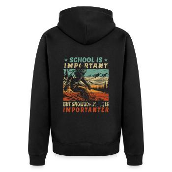 L’école, c’est important Snowboard - Veste à capuche bio Premium Unisexe - noir - Dos - Nico (187cm)