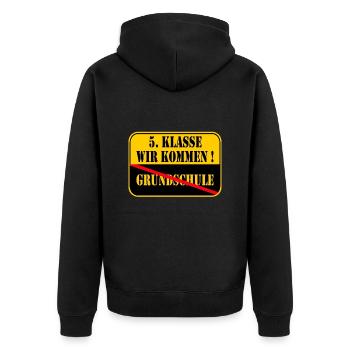 Grundschule Abschluss Grundschüler Geschenk - Unisex Premium Bio Zip Hoodie - Schwarz - Hinten - Nico (187cm)