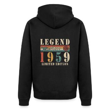Birthday Dart Saying Dartboard Dart Gift - Unisex Premium Organic Zip Hoodie - black - Back - Nico (187cm)