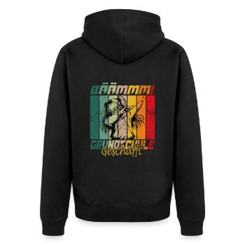 Abschluss Grundschule Mädchen - Unisex Premium Bio Zip Hoodie - Schwarz - Hinten - Nico (187cm)