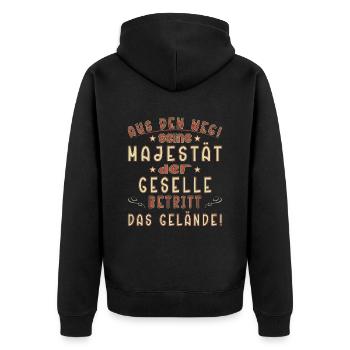 Geselle Sprüche Lehrling Handwerk Gesellenprüfung - Unisex Premium Bio Zip Hoodie - Schwarz - Hinten - Nico (187cm)