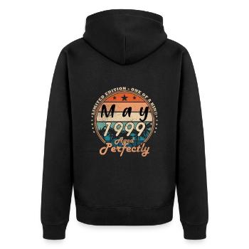 May 1999 Birthday May 1999 Gift May 1999 - Unisex Premium Organic Zip Hoodie - black - Back - Nico (187cm)