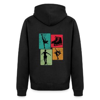 Eiskunstlauf Schlittschuhlauf Eis Figuren Tanz - Unisex Premium Bio Zip Hoodie - Schwarz - Hinten - Nico (187cm)