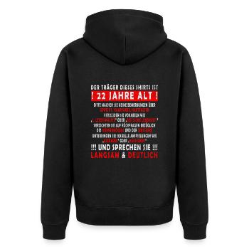 22 Geburtstag 22 Jahre Mann 22 jahre legende 22 - Unisex Premium Bio Zip Hoodie - Schwarz - Hinten - Nico (187cm)