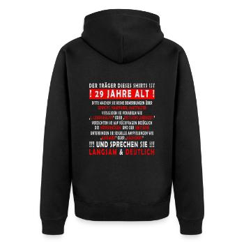 29 Geburtstag 29 Jahre Mann 29 jahre legende 29 - Unisex Premium Bio Zip Hoodie - Schwarz - Hinten - Nico (187cm)
