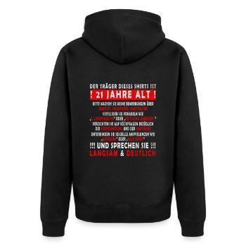 21 Geburtstag 21 Jahre Mann 21 jahre legende 21 - Unisex Premium Bio Zip Hoodie - Schwarz - Hinten - Nico (187cm)