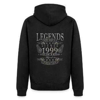 25e anniversaire 25 ans juin 1999 - Veste à capuche bio Premium Unisexe - noir - Dos - Nico (187cm)