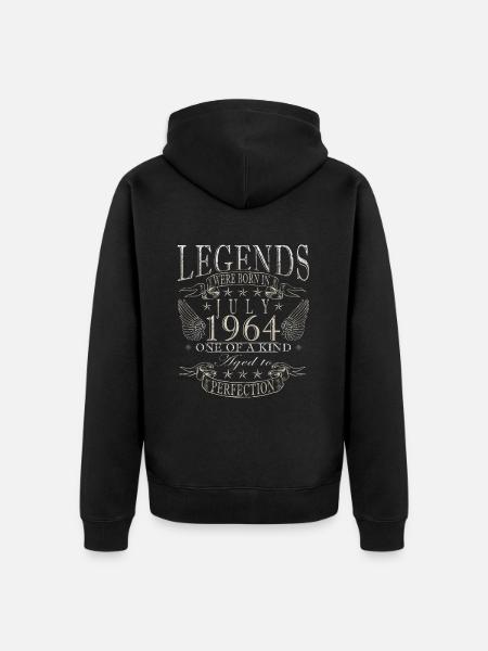 60th birthday 60 years July 1964 - Unisex Premium Organic Zip Hoodie - black