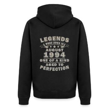 30th Birthday Original August 1994 Vintage 1994 - Unisex Premium Organic Zip Hoodie - black - Back - Nico (187cm)