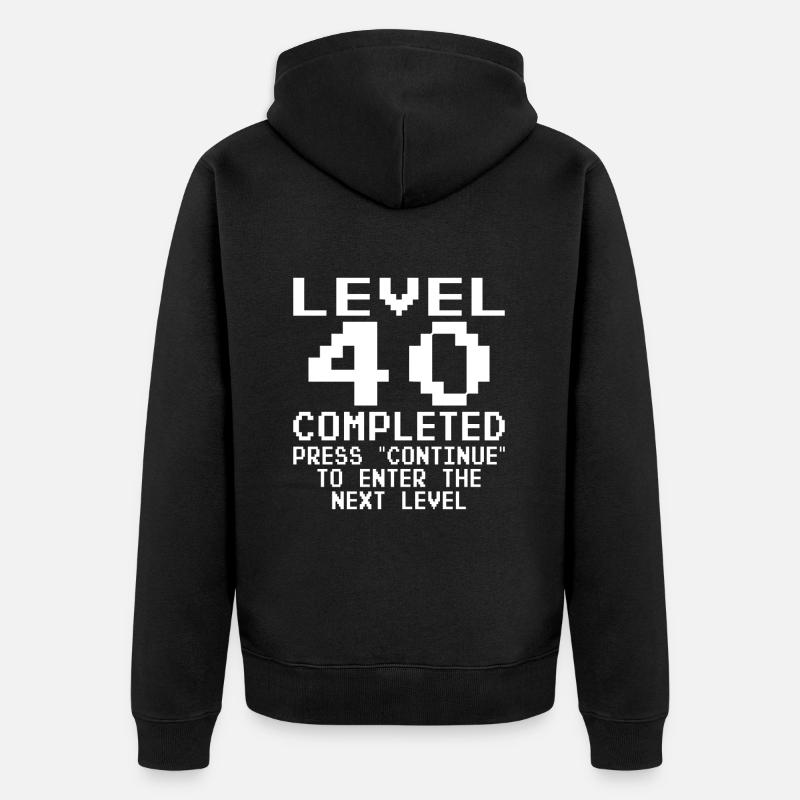 Niveau 40 Terminé - Veste à capuche bio Premium Unisexe - noir