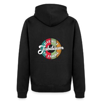 40 Jahre im Dienst 40 Jähriges Dienstjubiläum - Unisex Premium Bio Zip Hoodie - Schwarz - Hinten - Nico (187cm)