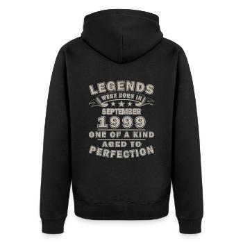 1999 Septembre 1999 25e anniversaire Cadeau - Veste à capuche bio Premium Unisexe - noir - Dos - Nico (187cm)