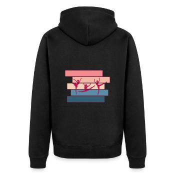 Ballet Frau Silhouette - Unisex Premium Bio Zip Hoodie - Schwarz - Hinten - Nico (187cm)