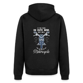 Moi sur ma moto - Biker Spruch - Veste à capuche bio Premium Unisexe - noir - Dos - Nico (187cm)
