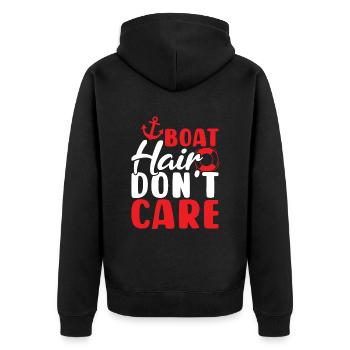 Dictons de bateau Funny Papitän Boater - Veste à capuche bio Premium Unisexe - noir - Dos - Nico (187cm)