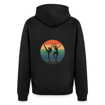 Ballet Ballerina - Unisex Premium Bio Zip Hoodie - Schwarz - Hinten - Nico (187cm)