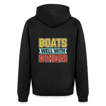 Boat Saying Humor - Unisex Premium Organic Zip Hoodie - black - Back - Nico (187cm)