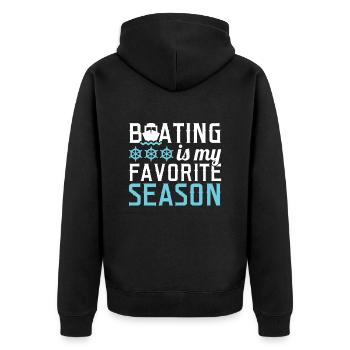 Lustige Segel Saison Segelboot Spruch Boot Outfit - Unisex Premium Bio Zip Hoodie - Schwarz - Hinten - Nico (187cm)