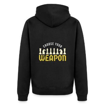 Pièce d’échecs armes d’échecs - Veste à capuche bio Premium Unisexe - noir - Dos - Nico (187cm)