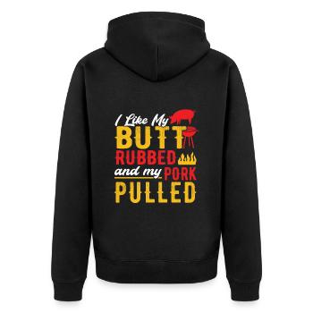 BBQ, Barbecue, Grillades, SMoken, Grillmeister - Veste à capuche bio Premium Unisexe - noir - Dos - Nico (187cm)