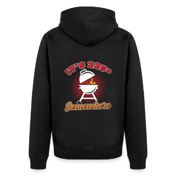 Barbeque BBQ Barbeque Grilling - Unisex Premium Organic Zip Hoodie - black - Back - Nico (187cm)