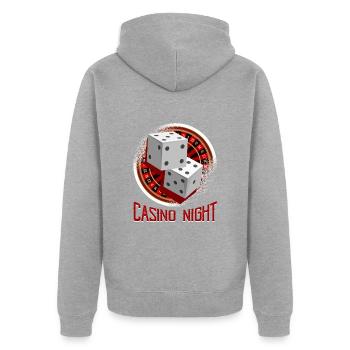 Roulette Casino Logo - Unisex Premium Bio Zip Hoodie - Grau meliert - Hinten - Nico (187cm)