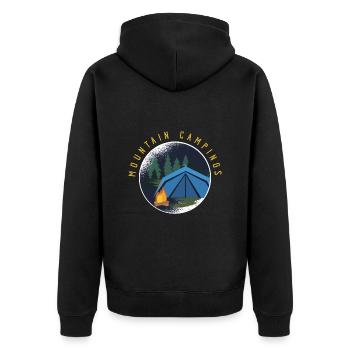 Nature, Nature People, Mountains, Camping, Camping - Unisex Premium Organic Zip Hoodie - black - Back - Nico (187cm)
