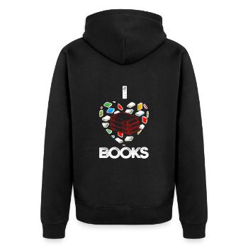 Amoureux des livres La lecture vous rend fort Rat de bibliothèque Livres - Veste à capuche bio Premium Unisexe - noir - Dos - Nico (187cm)