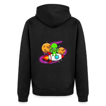 Voyage dans l’espace en vaisseau spatial - Veste à capuche bio Premium Unisexe - noir - Dos - Nico (187cm)