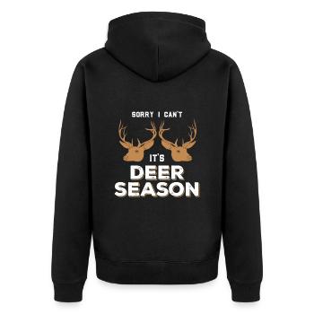 Drôle de cerf saison chasseur cadeaux - Veste à capuche bio Premium Unisexe - noir - Dos - Nico (187cm)