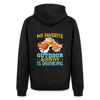 Bière Buveur de bière Dicton - Veste à capuche bio Premium Unisexe - noir - Dos - Nico (187cm)