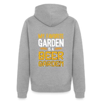 Feierabend, Bier, Hopfen Smoothie, Biergarten - Unisex Premium Bio Zip Hoodie - Grau meliert - Hinten - Nico (187cm)