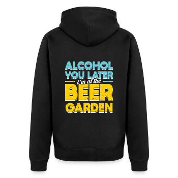 bière bière jardin de bière festival de la bière chope de bière - Veste à capuche bio Premium Unisexe - noir - Dos - Nico (187cm)