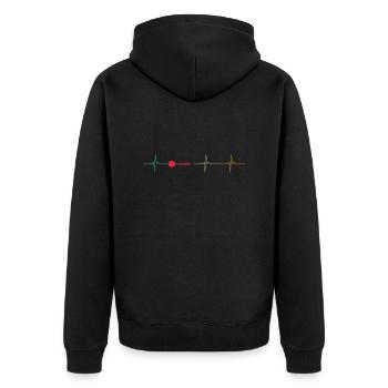Dart Heart Frequency Heartbeat - Unisex Premium Organic Zip Hoodie - black - Back - Nico (187cm)