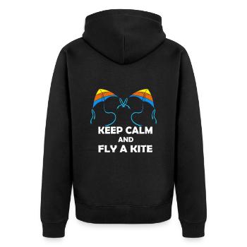 Drachenfliegen Drachen steigen Lenkdrachen - Unisex Premium Bio Zip Hoodie - Schwarz - Hinten - Nico (187cm)