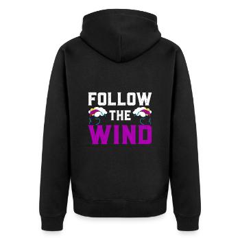 Drachenfliegen Spruch Drachensteigen Geschenk - Unisex Premium Bio Zip Hoodie - Schwarz - Hinten - Nico (187cm)