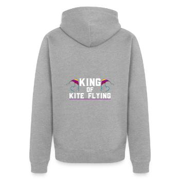 Drachensteigen Drachen Steigen - Unisex Premium Bio Zip Hoodie - Grau meliert - Hinten - Nico (187cm)