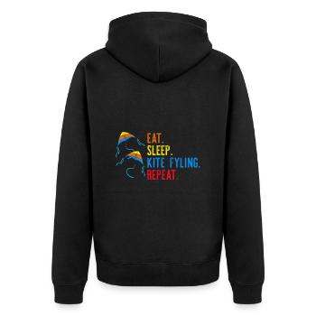 Drachenfliegen Drachen steigen Lenkdrachen - Unisex Premium Bio Zip Hoodie - Schwarz - Hinten - Nico (187cm)