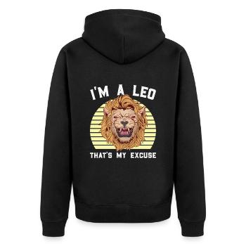 Leo Zodiac Horoscope Gift - Unisex Premium Organic Zip Hoodie - black - Back - Nico (187cm)