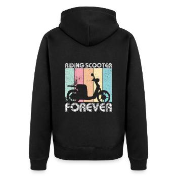 Roller Motorroller Spruch lustig - Unisex Premium Bio Zip Hoodie - Schwarz - Hinten - Nico (187cm)