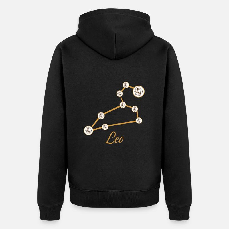 Signe du zodiaque Lion - Veste à capuche bio Premium Unisexe - noir
