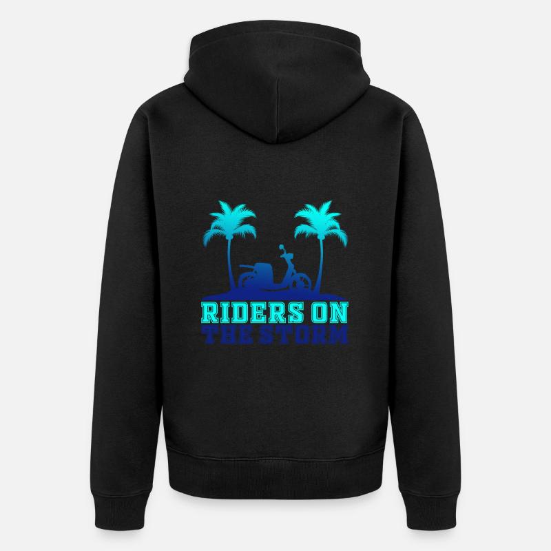 Motorroller Roller Rollerfahrer Geschenk - Unisex Premium Bio Zip Hoodie - Schwarz