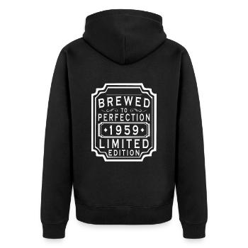 Special Edition 1959 - Geburtstag 1959 - Unisex Premium Bio Zip Hoodie - Schwarz - Hinten - Nico (187cm)