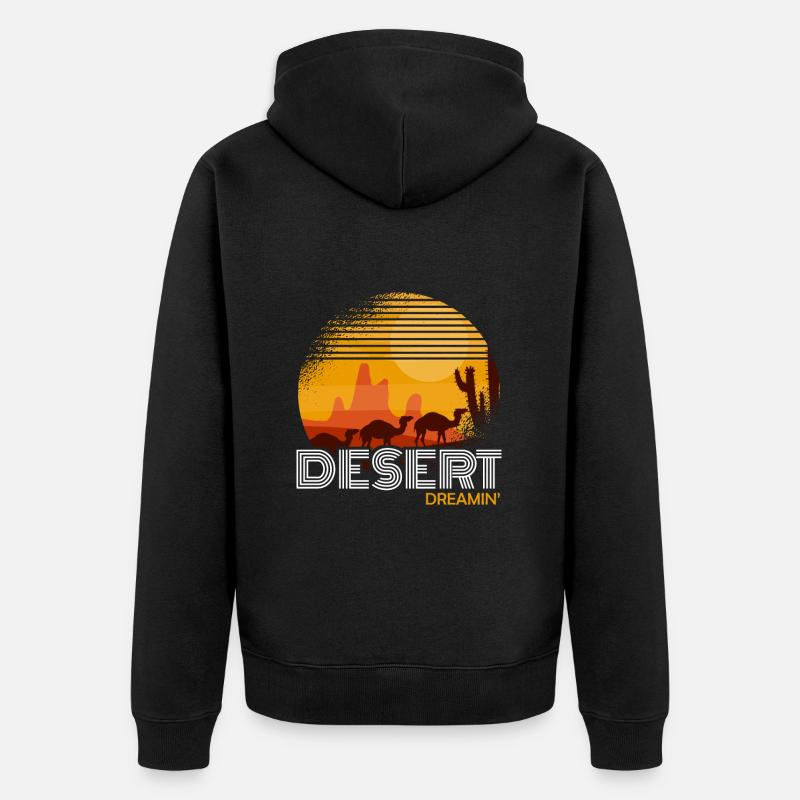 Désert - Veste à capuche bio Premium Unisexe - noir