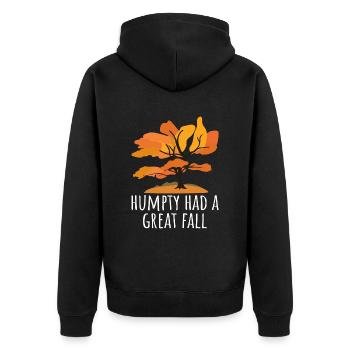 Humpty Dumpty Had A Great Fall - Unisex Premium Bio Zip Hoodie - Schwarz - Hinten - Nico (187cm)