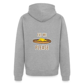 Waffle Candy - Unisex Premium Organic Zip Hoodie - heather grey - Back - Nico (187cm)