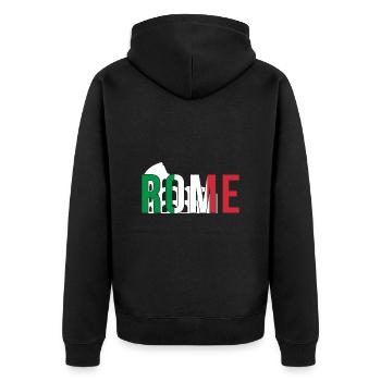 Colosseum Italy Rome - Unisex Premium Organic Zip Hoodie - black - Back - Nico (187cm)