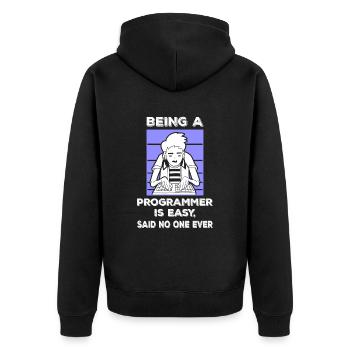Programmeur Informaticien Petite amie Cadeau Nerd - Veste à capuche bio Premium Unisexe - noir - Dos - Nico (187cm)